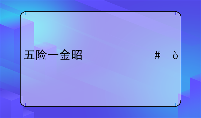 五险一金是什么？