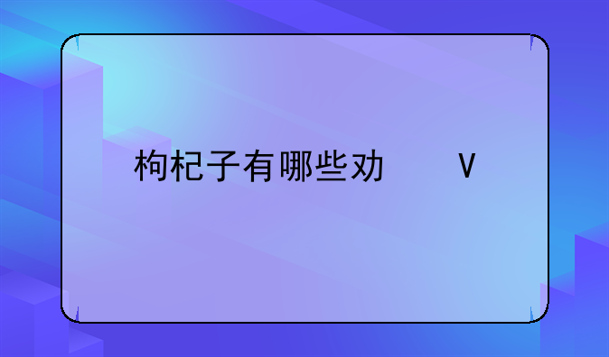 枸杞子有哪些功效