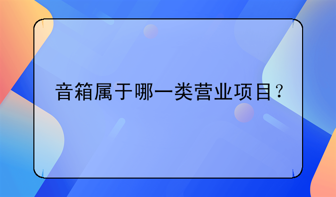 音箱属于哪一类营业项目？