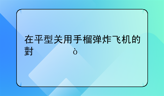 在平型关用手榴弹炸飞机的小说？